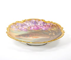 Antique Hand Painted / Gilt Decorated Porcelain Wall Plate