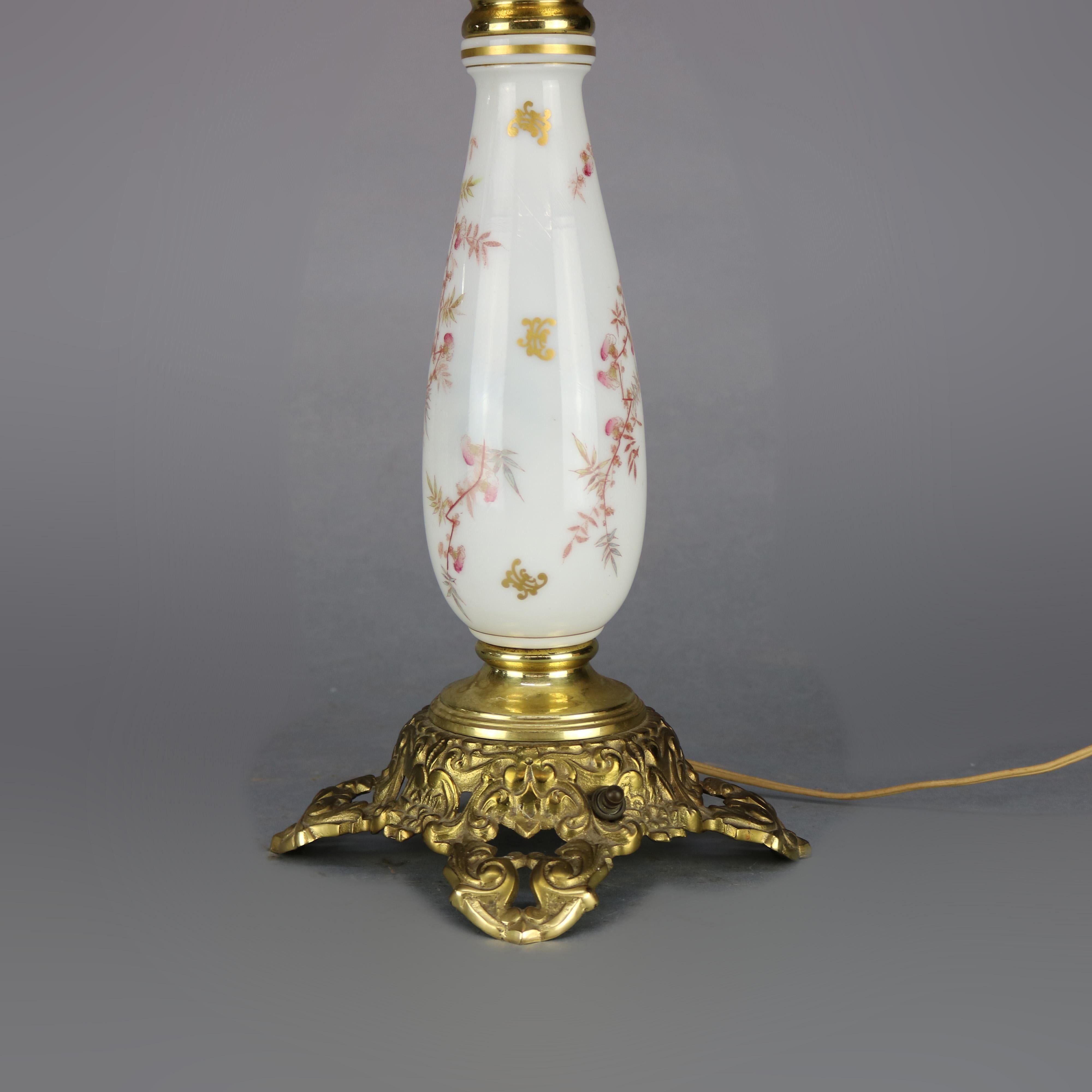 Antique Hand Painted Gone with the Wind Parlor Lamp, circa 1890 3
