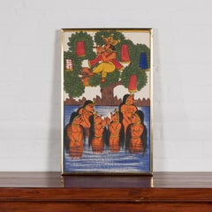 Indian Antique Hand-Painted Folk Art Painting