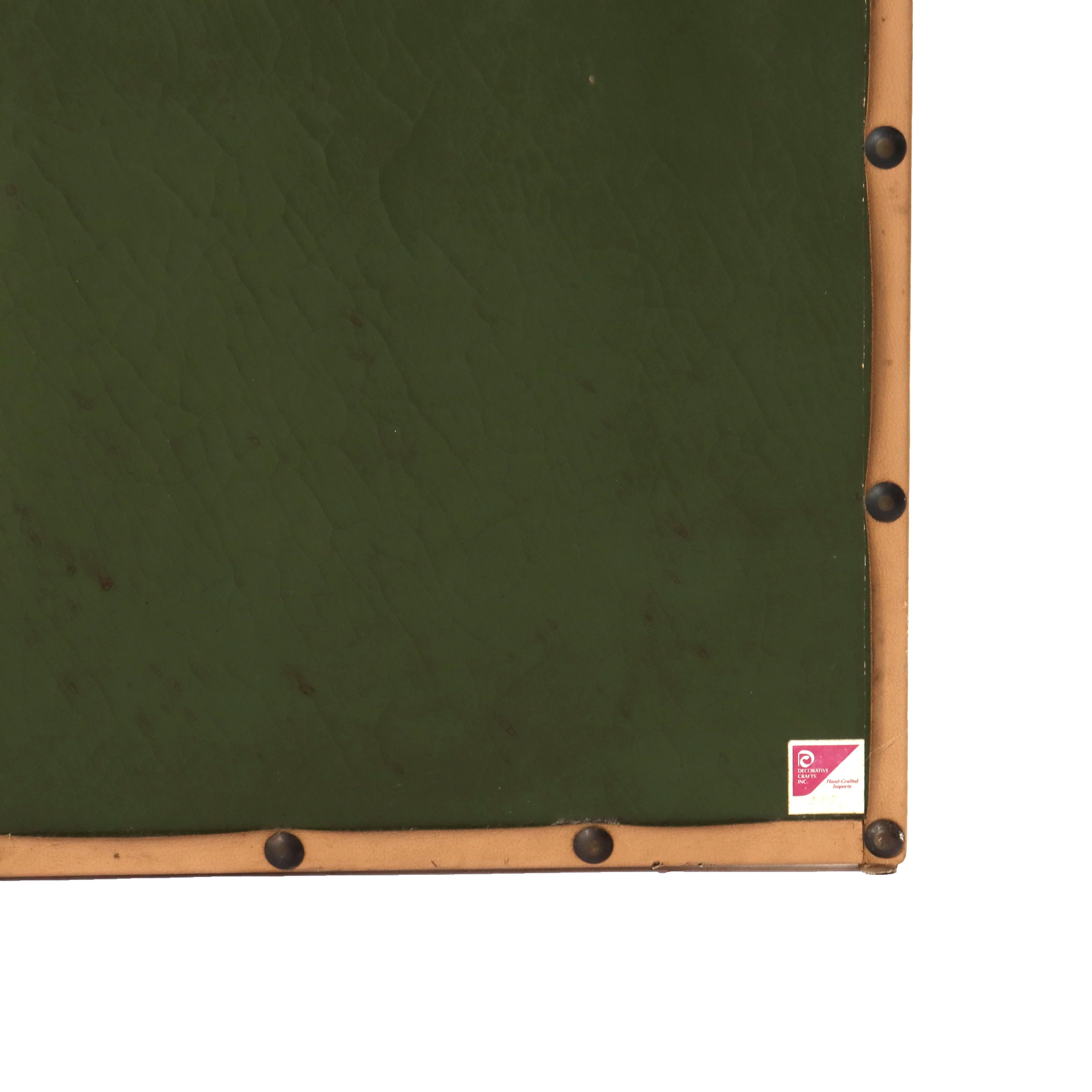 20ième siècle Paravent ancien à quatre panneaux en cuir peint à la main 20e siècle en vente