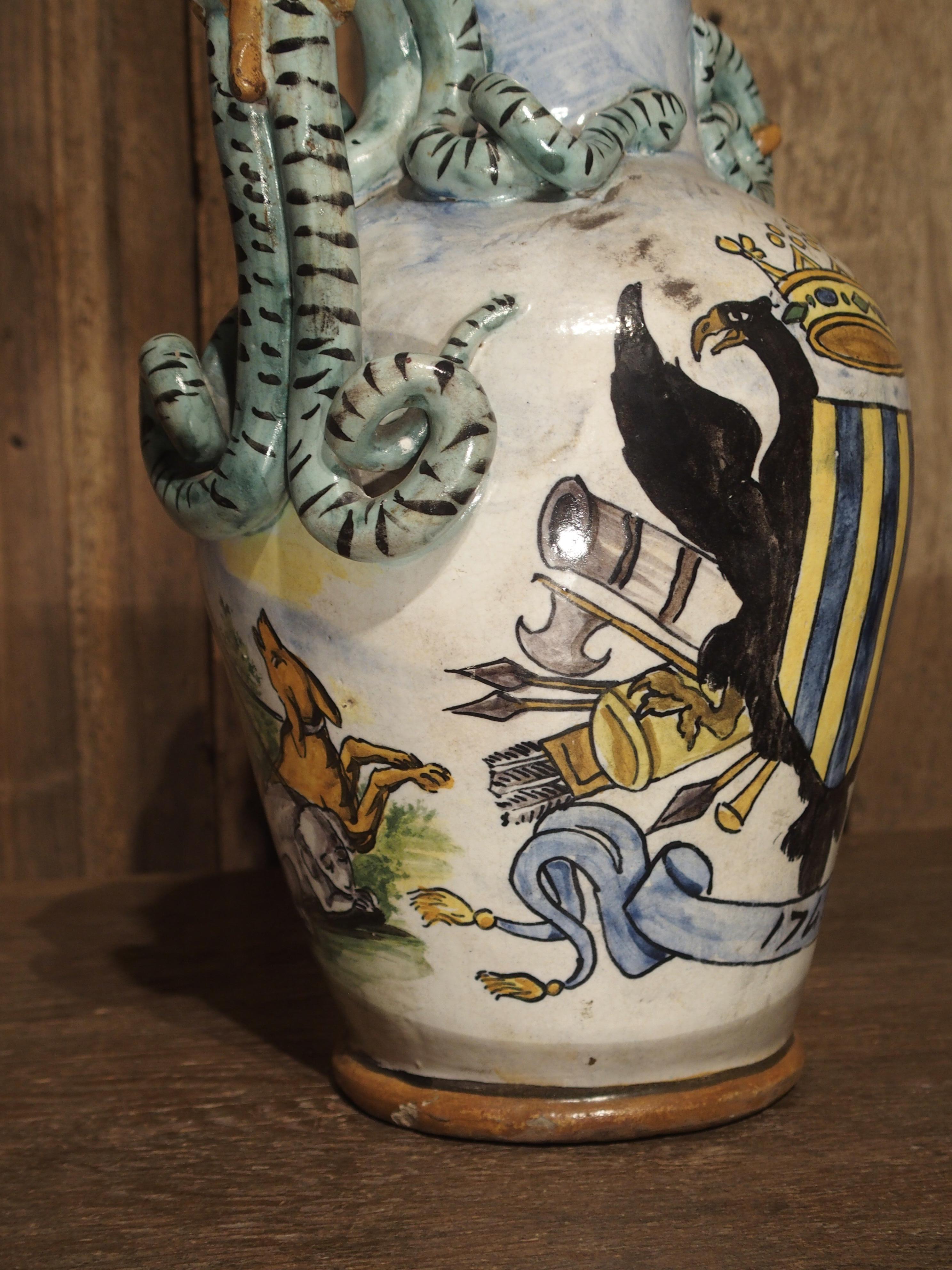 Antique Hand Painted Majolica Vase from Umbria, circa 1870 For Sale 10