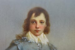 Antique Hand Painted Miniature Figure "Blue Boy" by Geinsborough