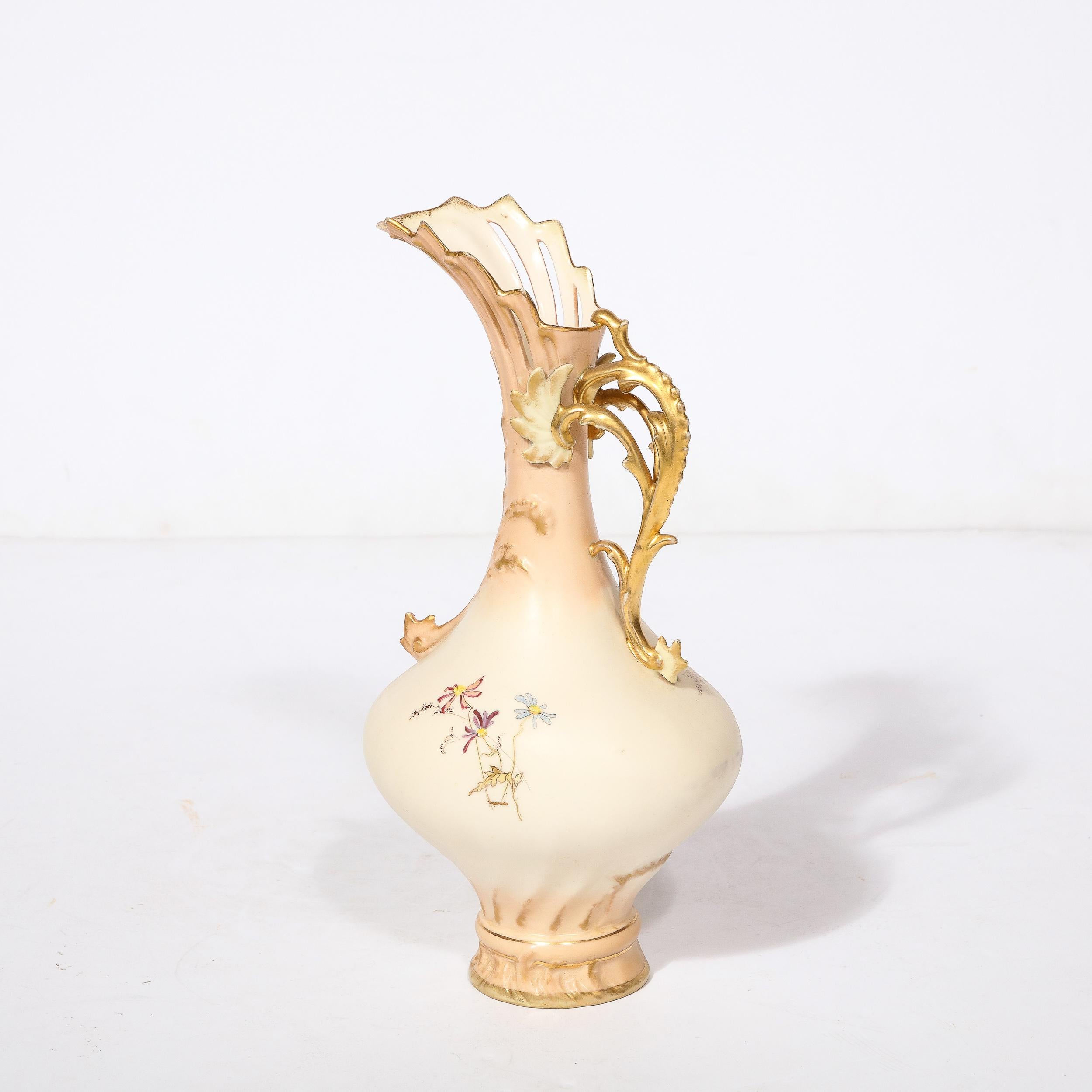 Antique Hand Painted Neoclassical Porcelain Vase by A. Stowell Boston For Sale 5