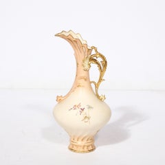 Vase néoclassique ancien en porcelaine peint à la main par A. Stowell Boston