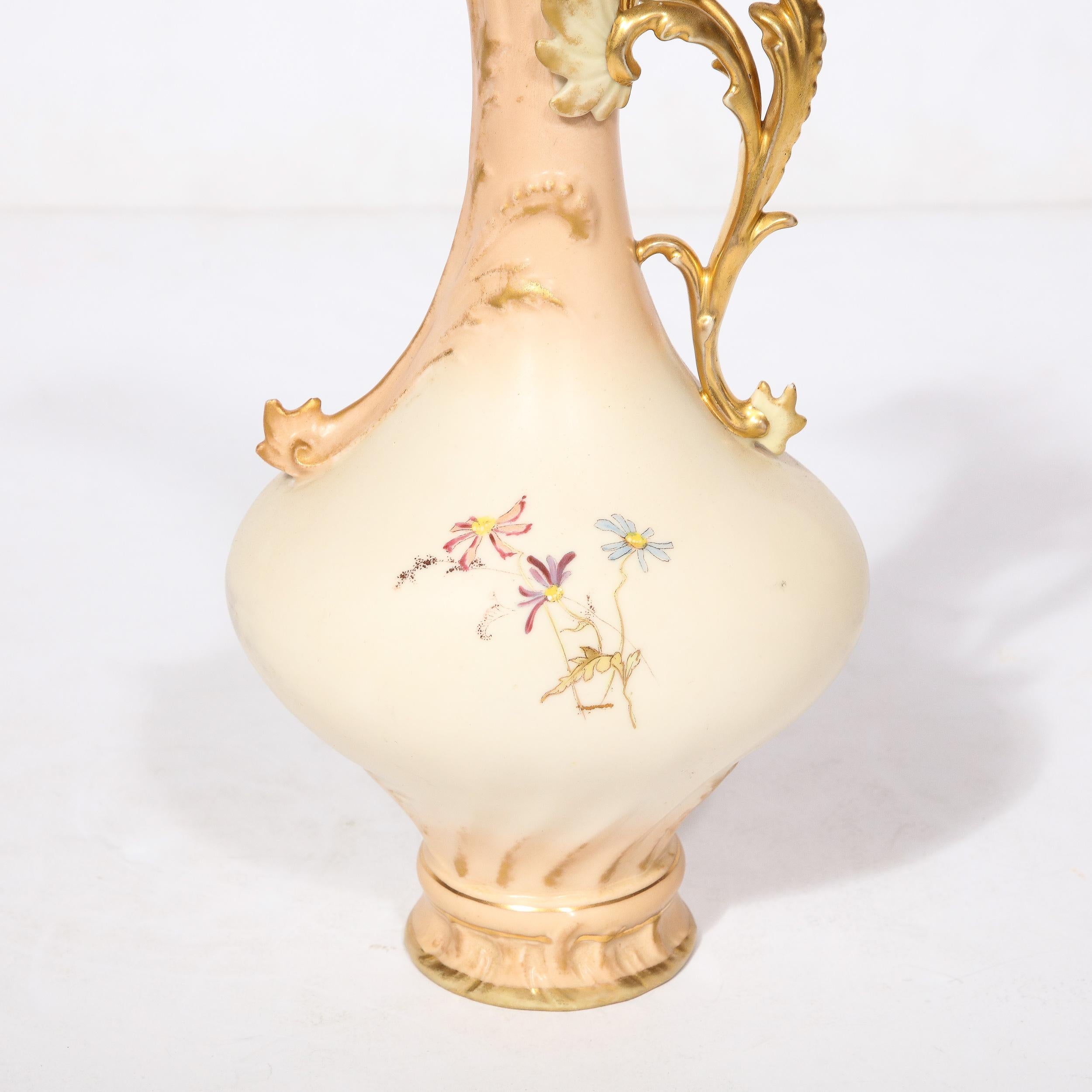Austrian Antique Hand Painted Neoclassical Porcelain Vase by A. Stowell Boston For Sale