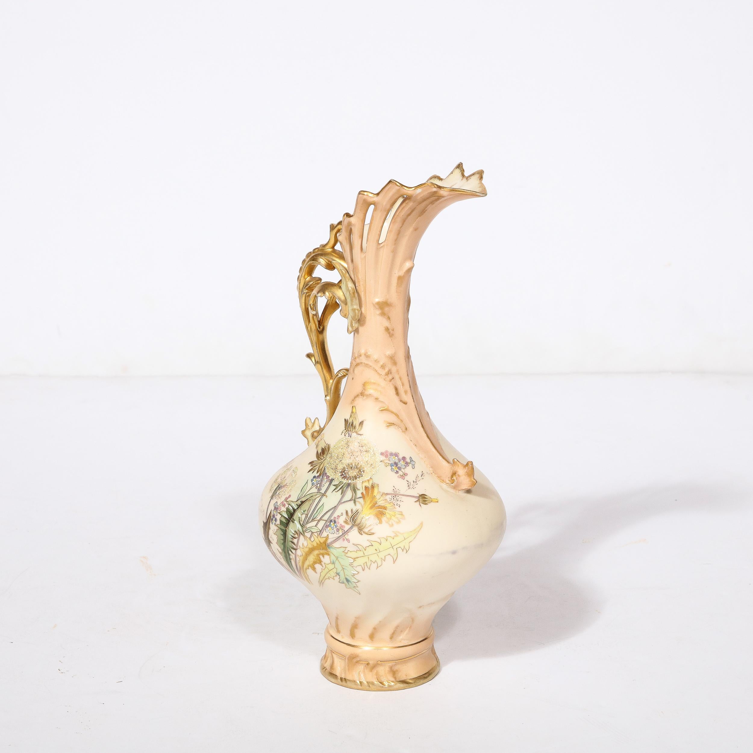 Late 19th Century Antique Hand Painted Neoclassical Porcelain Vase by A. Stowell Boston For Sale