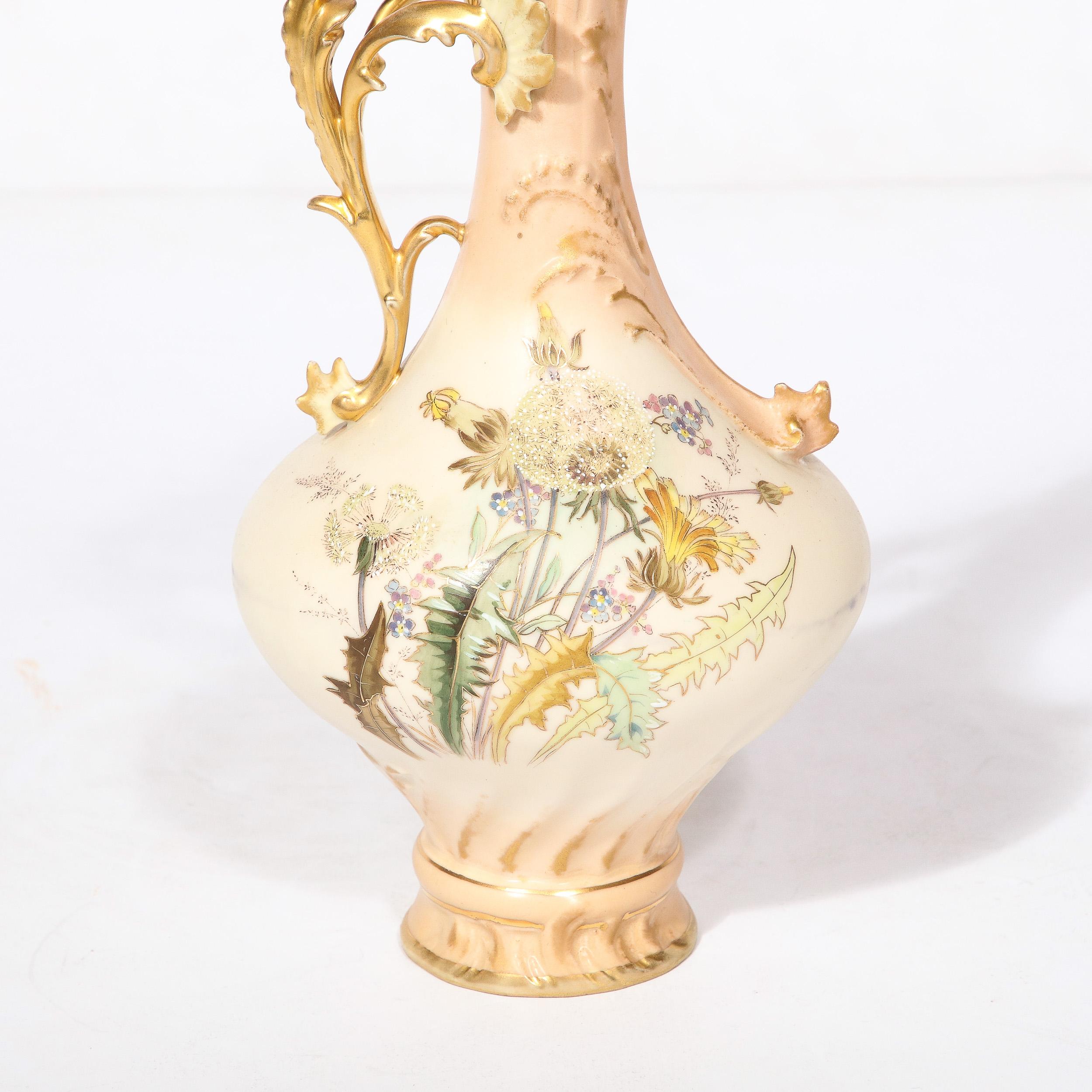 Antique Hand Painted Neoclassical Porcelain Vase by A. Stowell Boston For Sale 2
