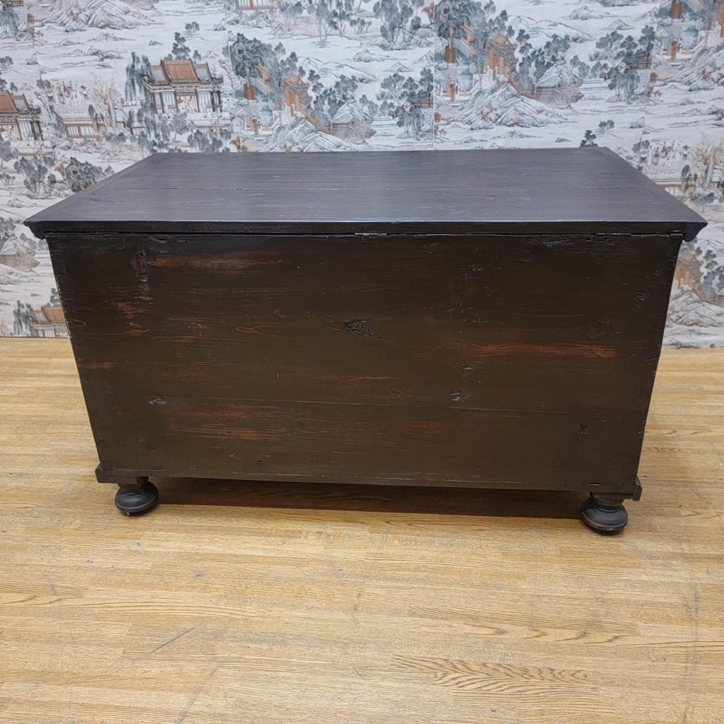 Late 20th Century Antique Hand Painted Pine Chest for Storage / Linens  For Sale