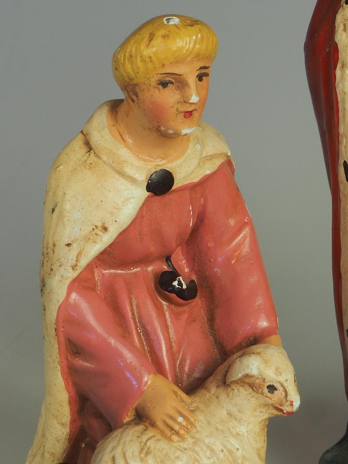 Antico presepe di gesso dipinto a mano 1