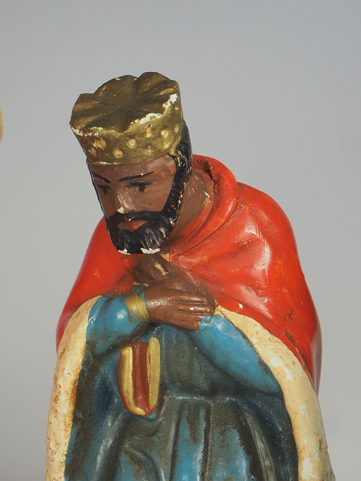 Antico presepe di gesso dipinto a mano In condizioni buone a Lincoln, GB