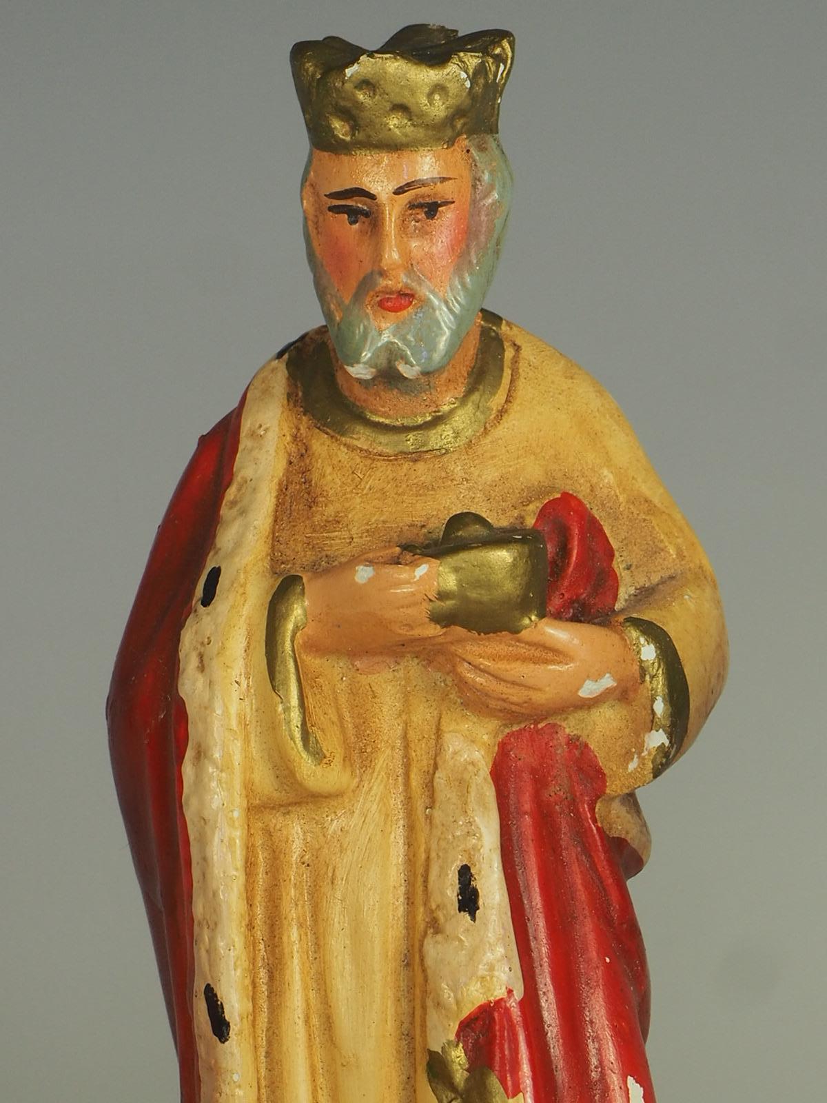 XX secolo Antico presepe di gesso dipinto a mano