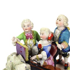 Antique Hand Painted Porcelain Musician Grouping C1890