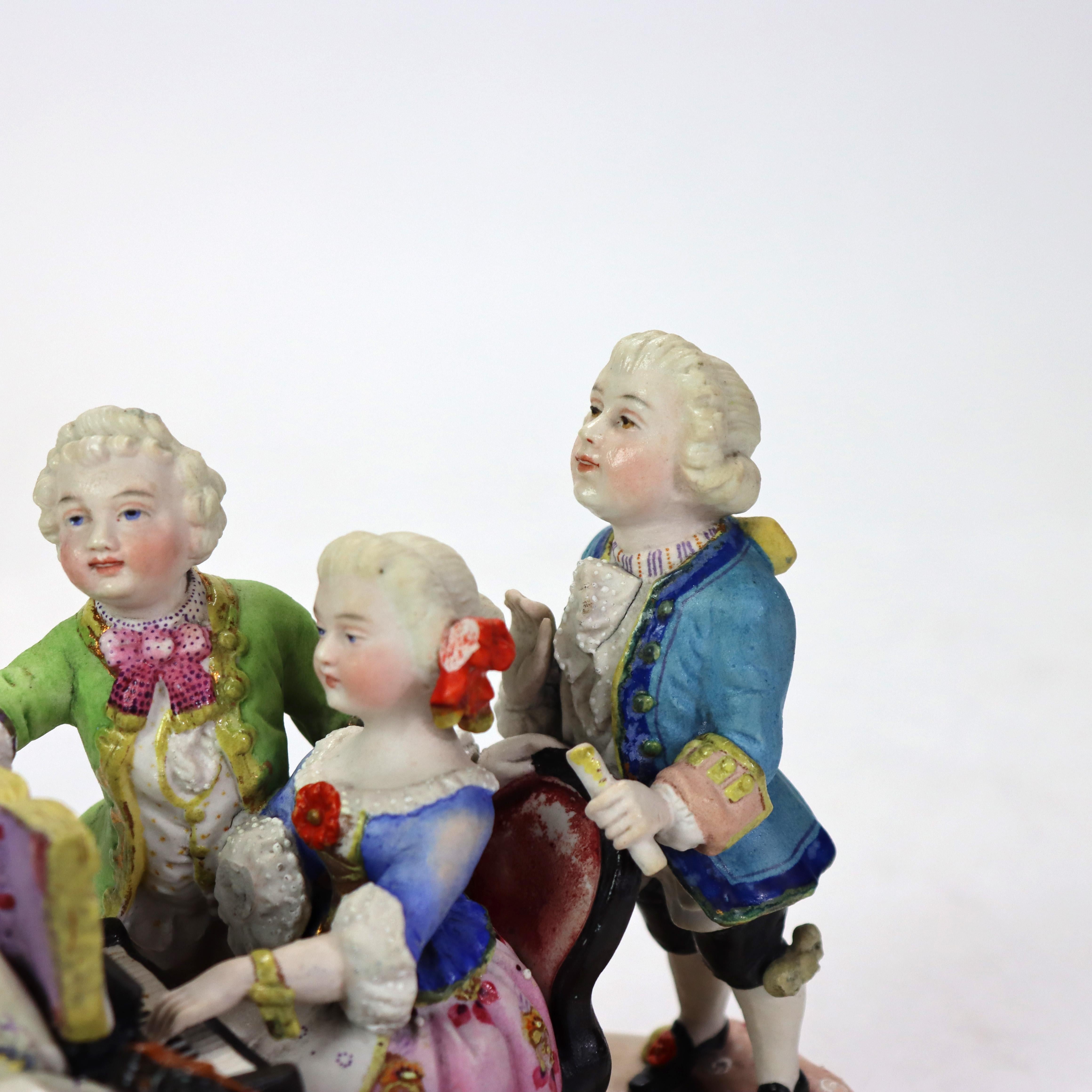 Groupe de musiciens en porcelaine peinte à la main C1890 Bon état - En vente à Big Flats, NY