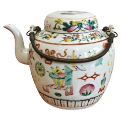 Antique hand-painted Porcelain Teapot, China 1920s