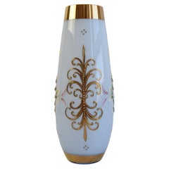 Antique Hand-Painted Porcelain Vase with Gold Gilding, Early 20th Century