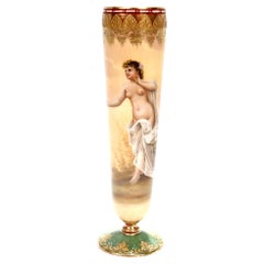 Antique Hand Painted Royal Vienna Gilt Porcelain Bud Vase Entitled 'Echo'