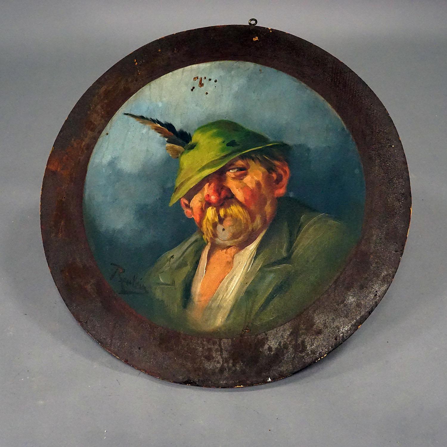 Placa antigua de diana de tiro pintada a mano - Alemania ca. 1930

Placa de madera antigua pintada a mano con superficie ligeramente brillante. La placa muestra a un folclórico cazador bávaro.

artfour es una empresa comercial dirigida por sus
