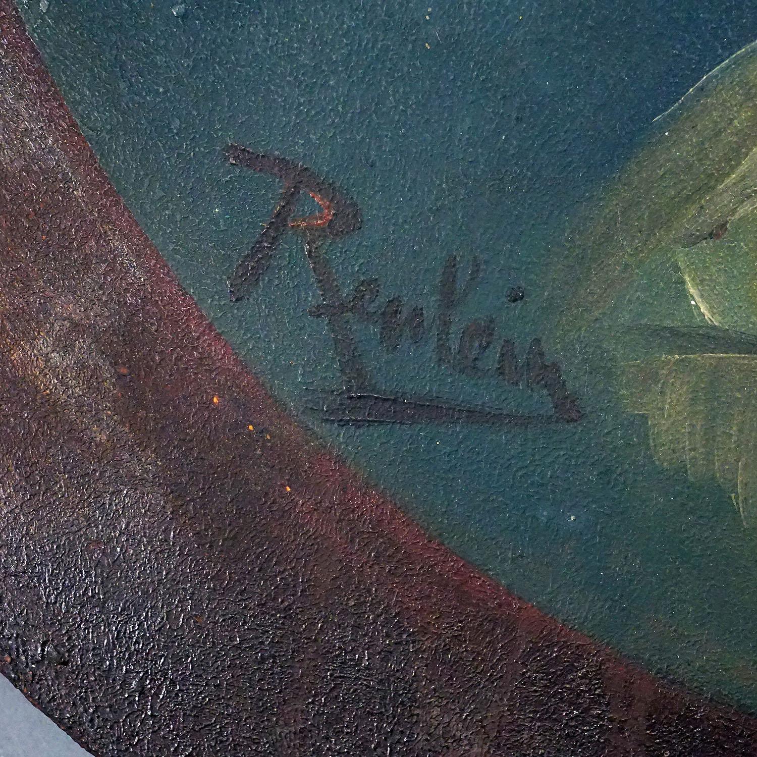 Placa antigua de diana de tiro pintada a mano - Alemania ca. 1930 Alemán en venta