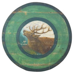 Placa antigua de diana de tiro pintada a mano - Alemania ca. 1930
