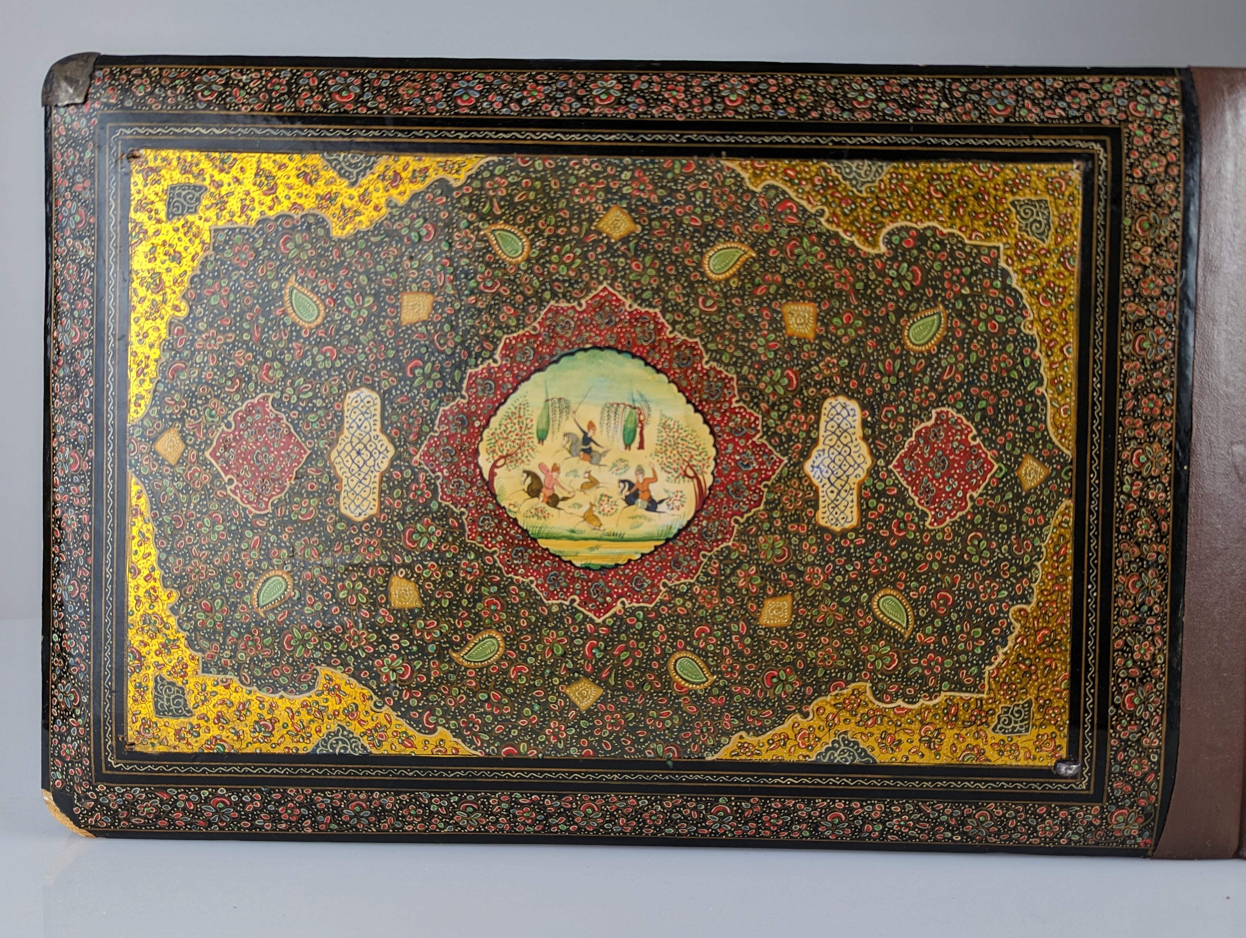 Antique hand painted silver Qajar album For Sale 4