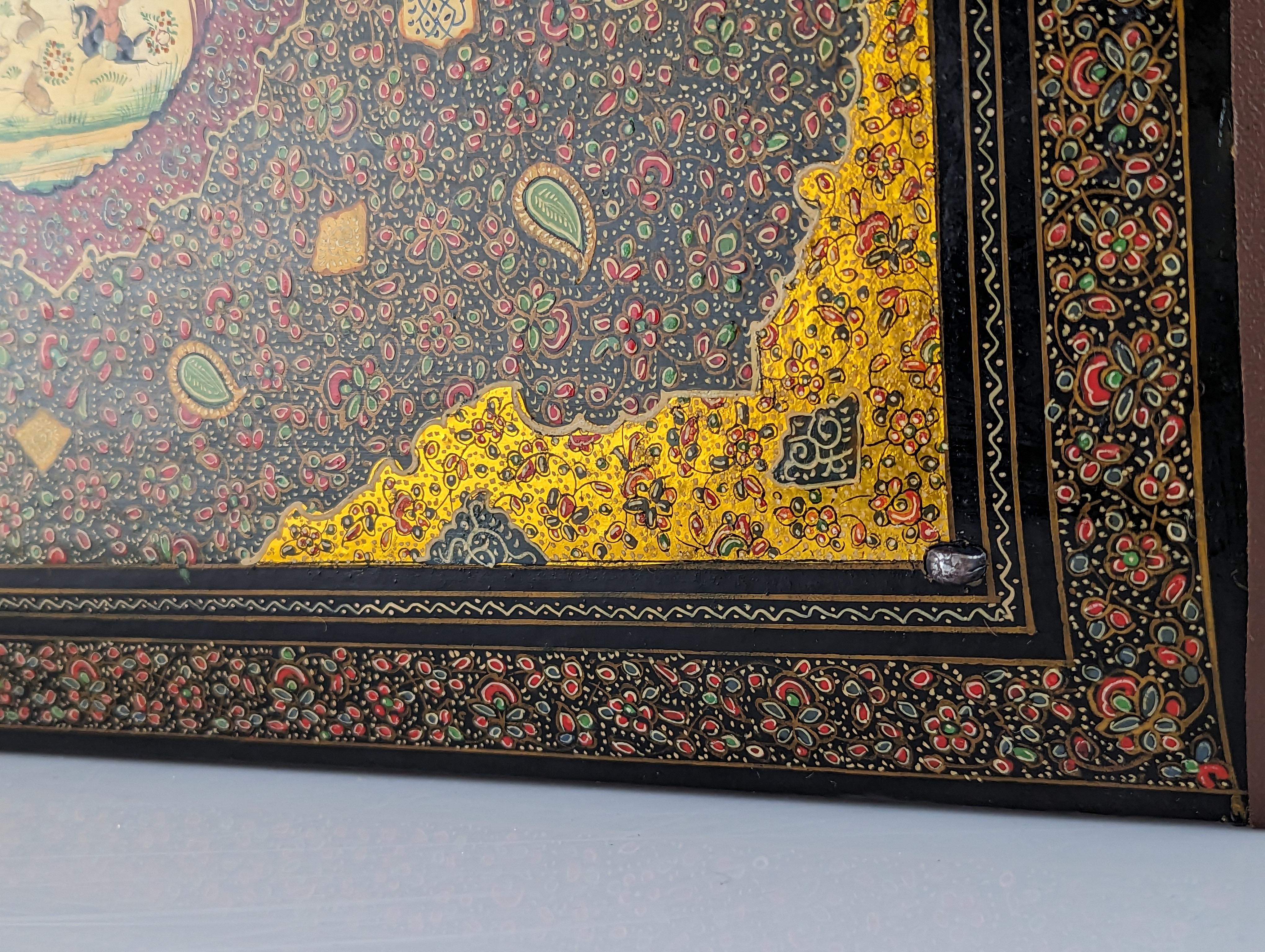 Antique hand painted silver Qajar album For Sale 6