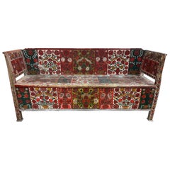 Antique Hand Painted Swedish Bench with Storage