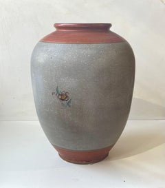 Antique Hand-Painted Terracotta Floor Vase by Knabstrup, 1920s