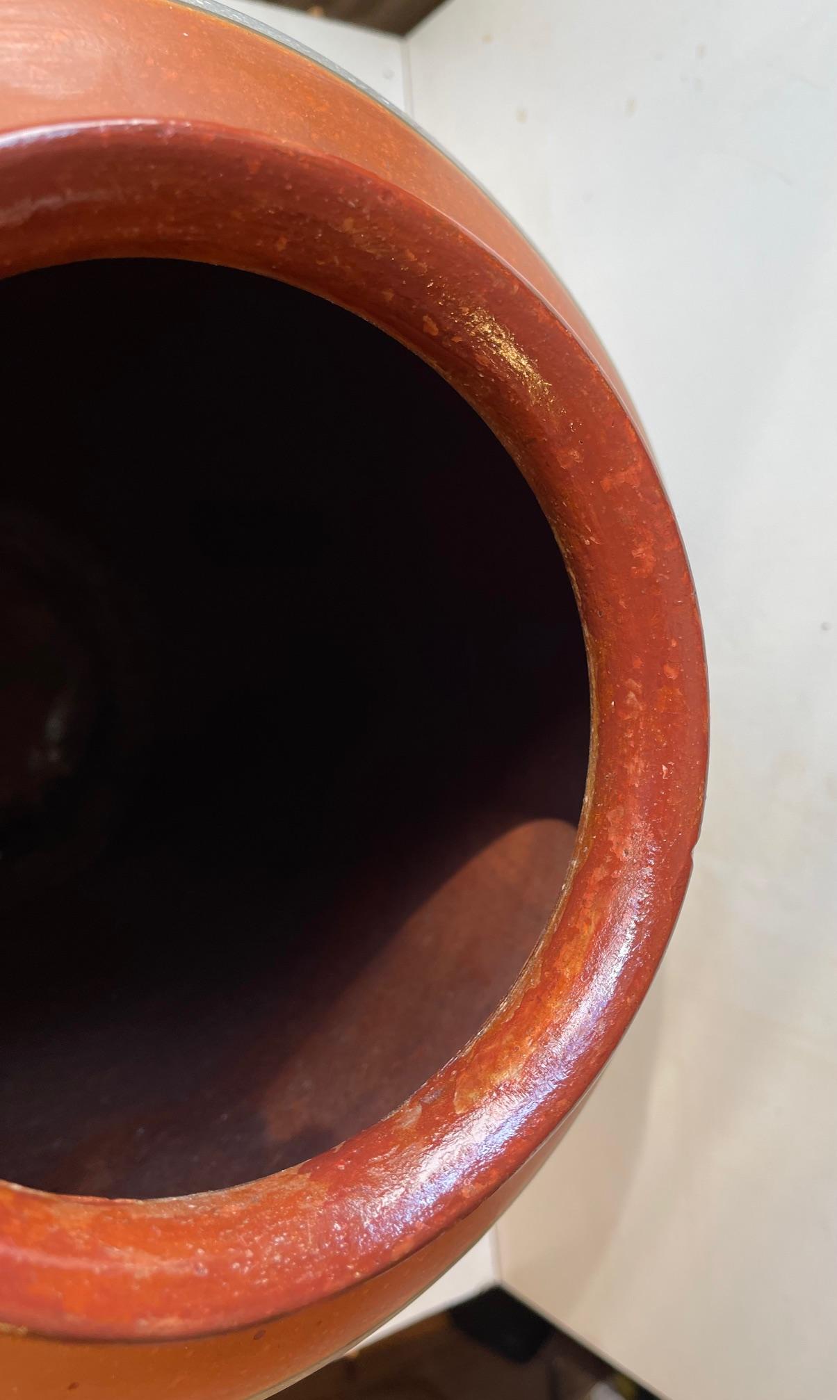 Vase de sol ancien en terre cuite peint à la main par Knabstrup, années 1920 Bon état - En vente à Esbjerg, DK