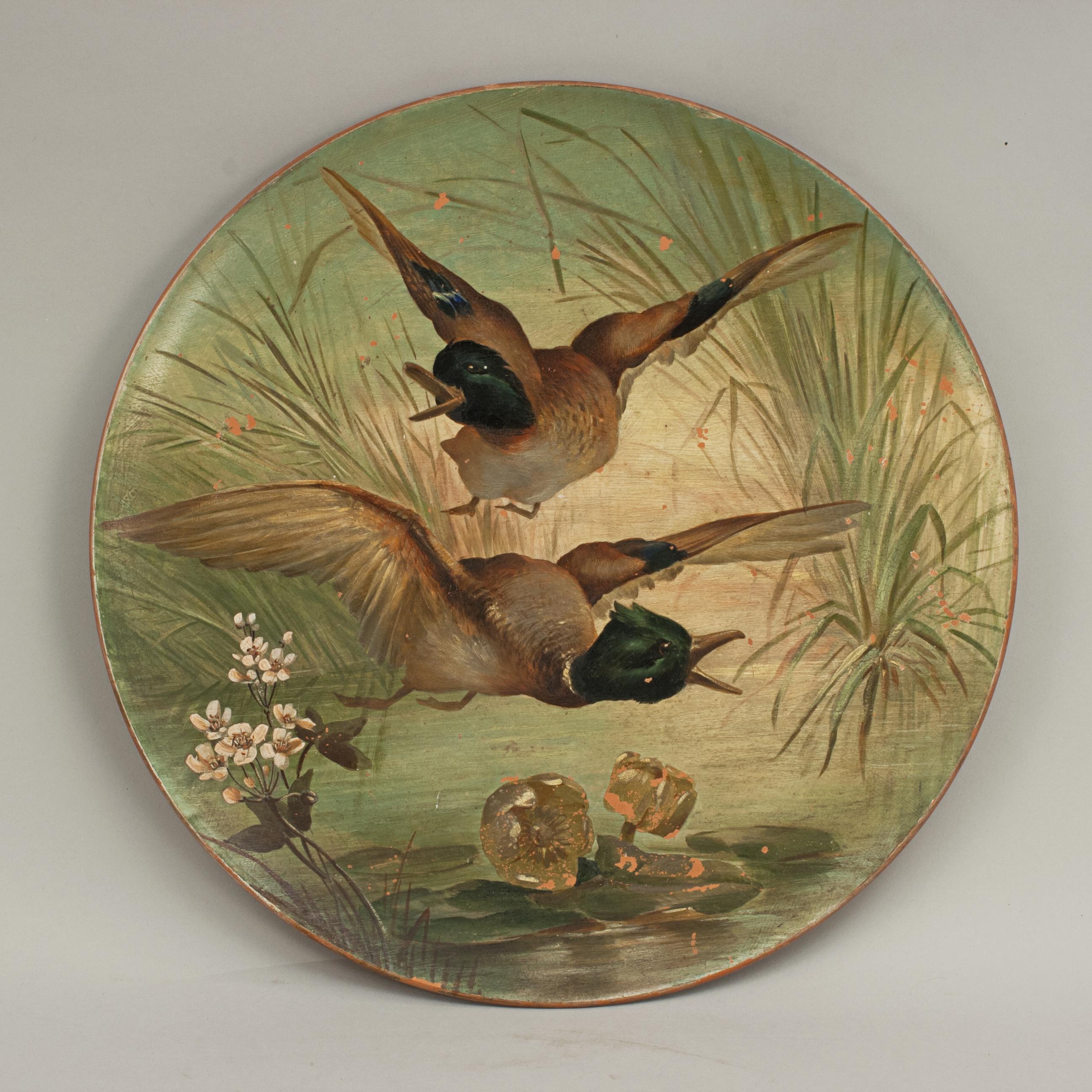 Antique Hand Painted Terracotta Hunting, Shooting Dishes, 1890 10