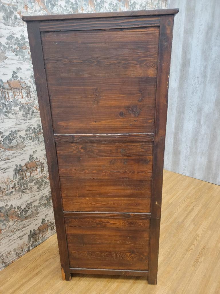 Antique Hand Painted Tibetan Cabinet with Drawers and Display Shelf For Sale 4
