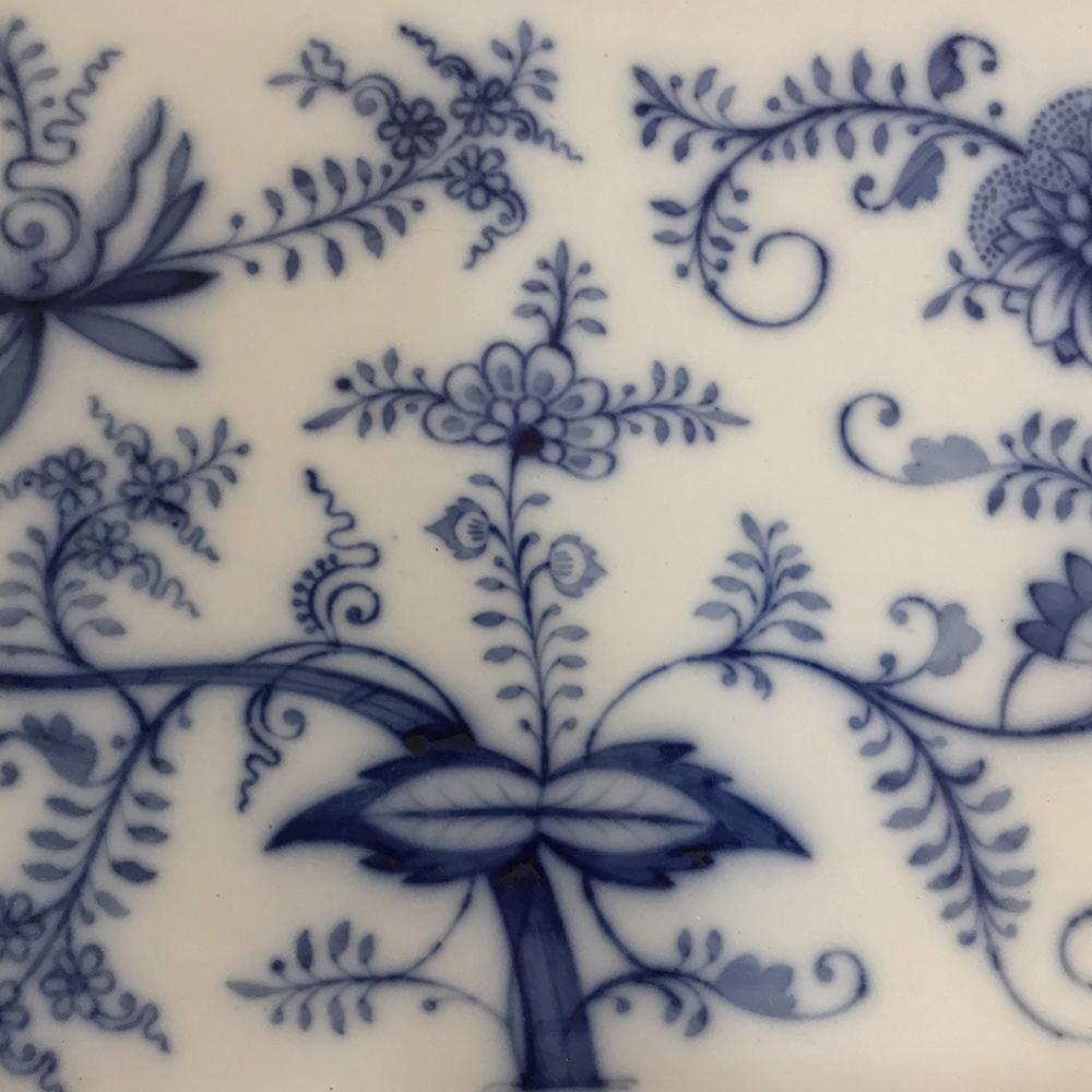 Antique Hand Painted Tile Serving Tray In Good Condition In Dallas, TX