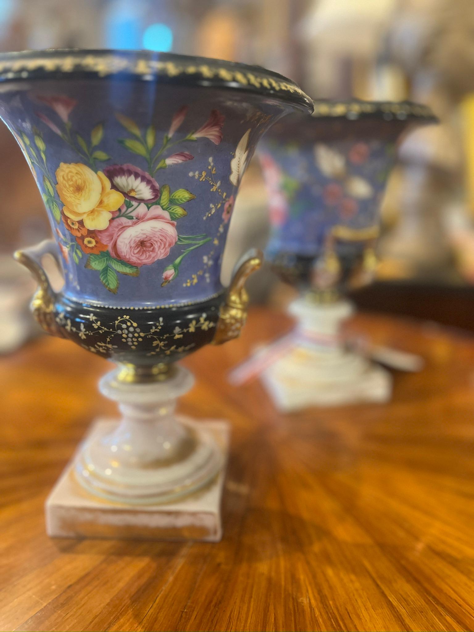 19th Century Pair of Paris Porcelain Pirate Urns
Beautiful pair purchased in France. Age appropriate wear, see detailed photos or message us with questions. 