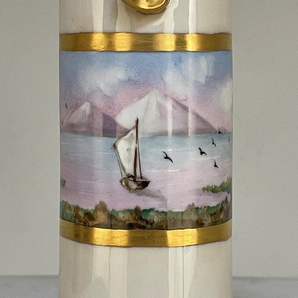 Antique Hand-Painted Vase from Bavaria For Sale 3
