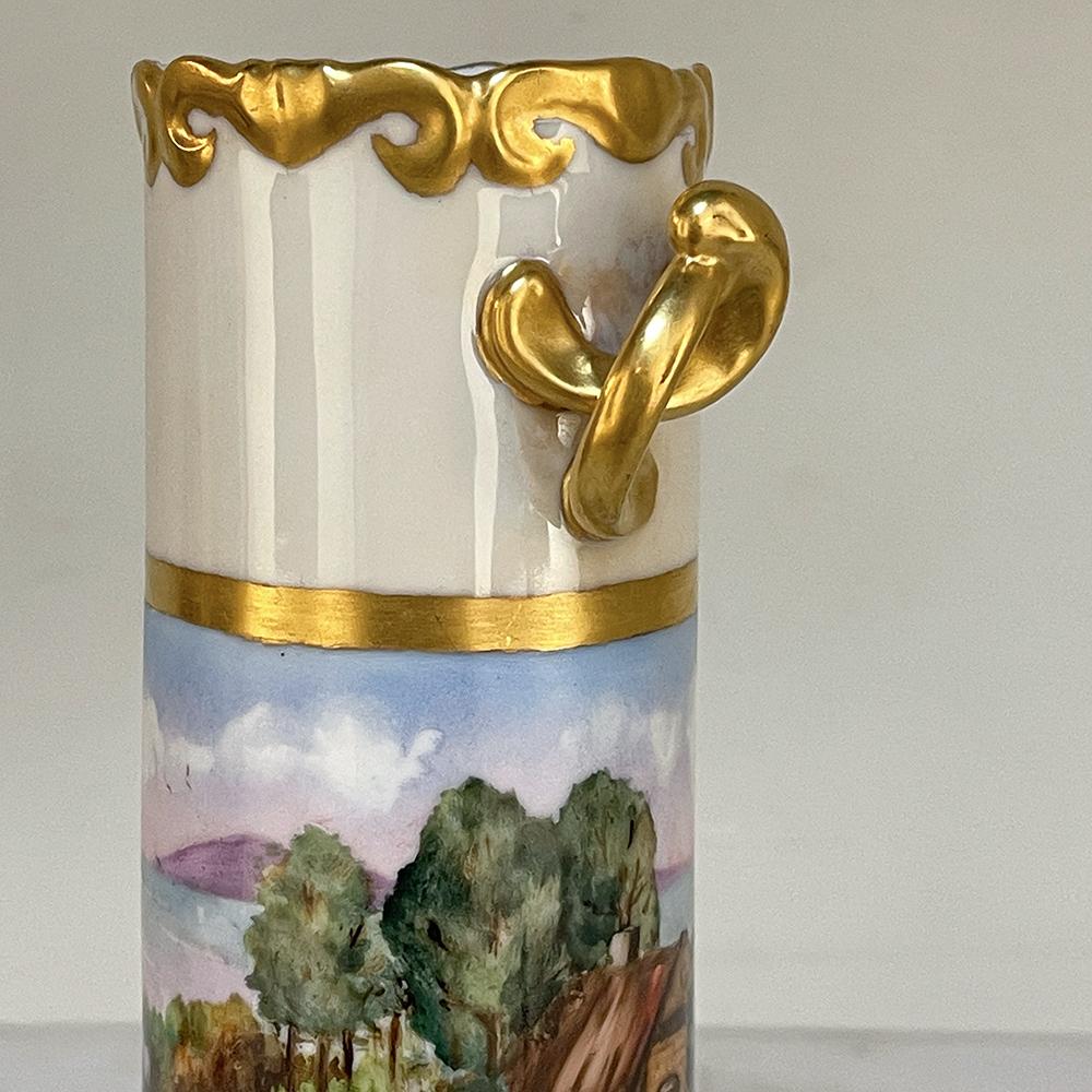 Antique Hand-Painted Vase from Bavaria For Sale 6