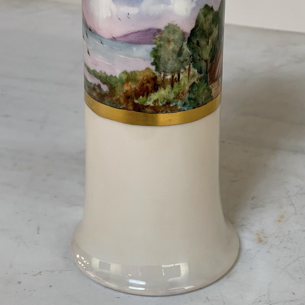 Antique Hand-Painted Vase from Bavaria For Sale 2