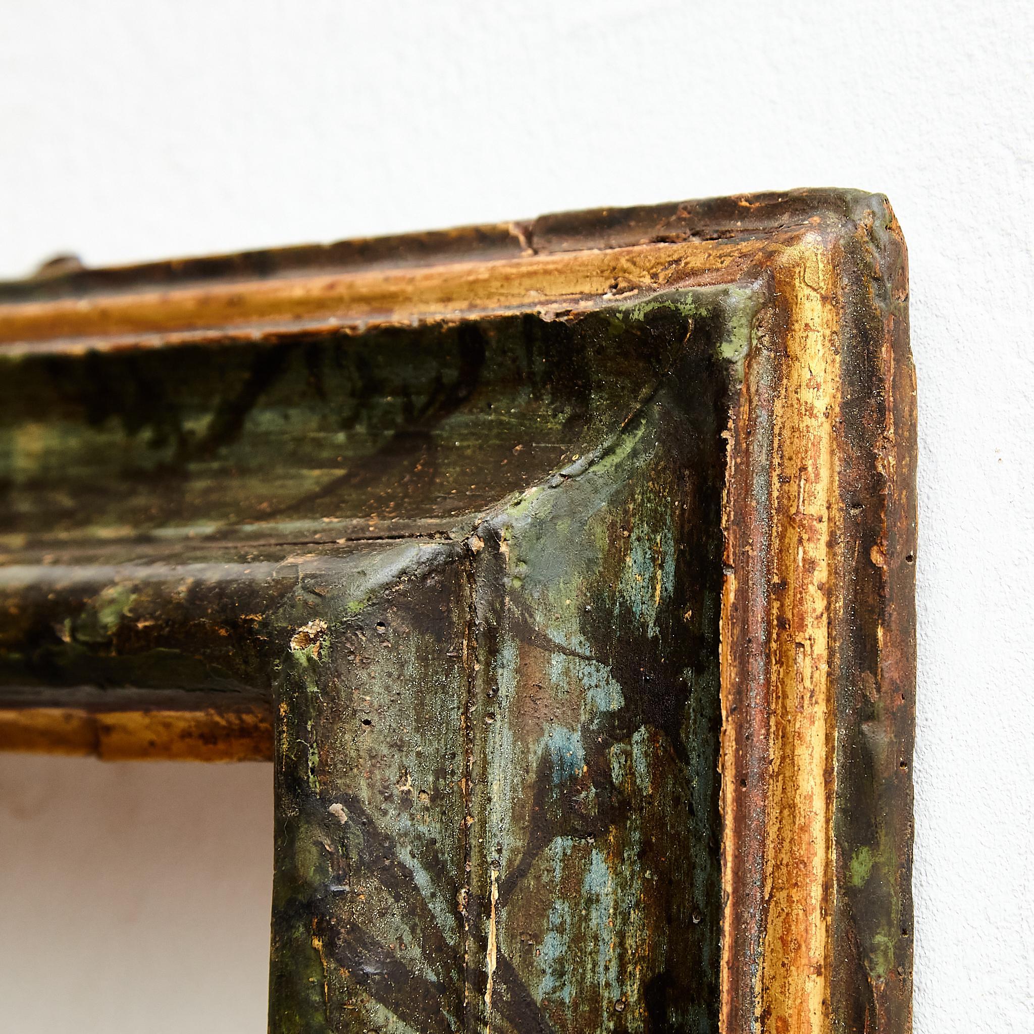 Antique Hand-Painted Wood Frame, circa 1950 For Sale 5