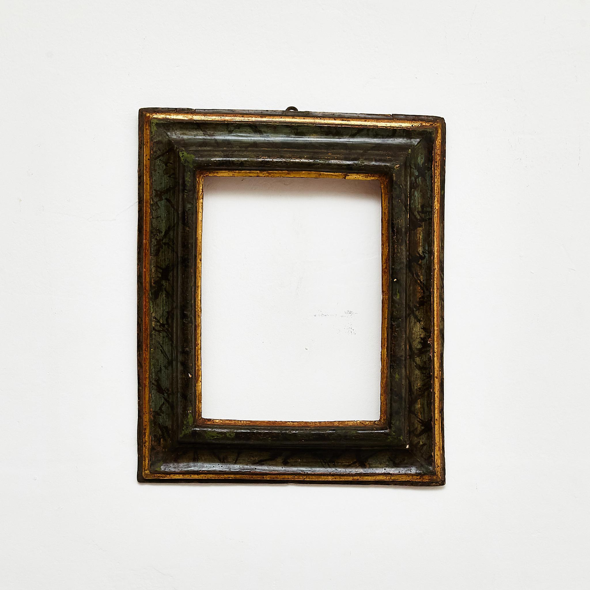 French Antique Hand-Painted Wood Frame, circa 1950 For Sale