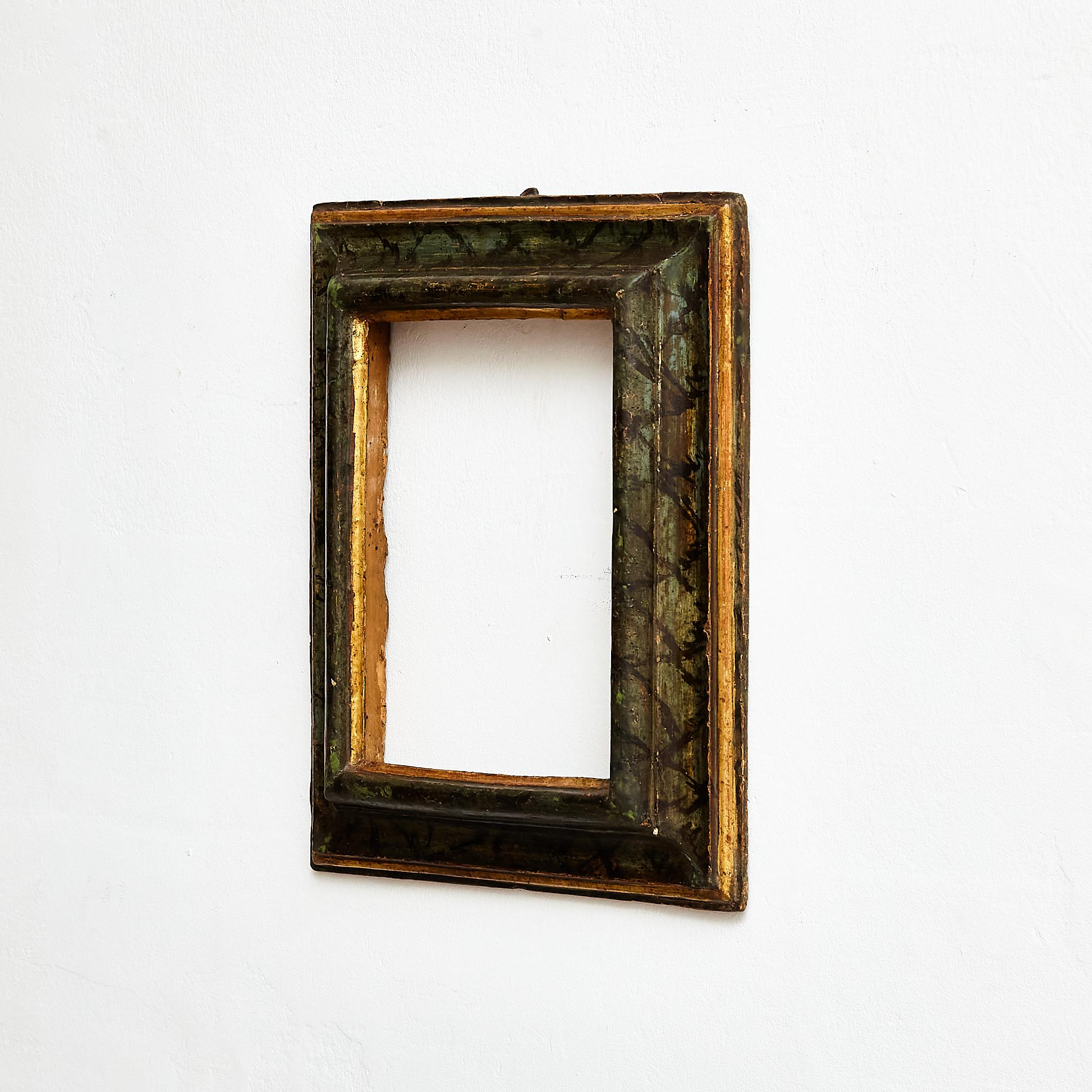 French Antique Hand-Painted Wood Frame, circa 1950 For Sale