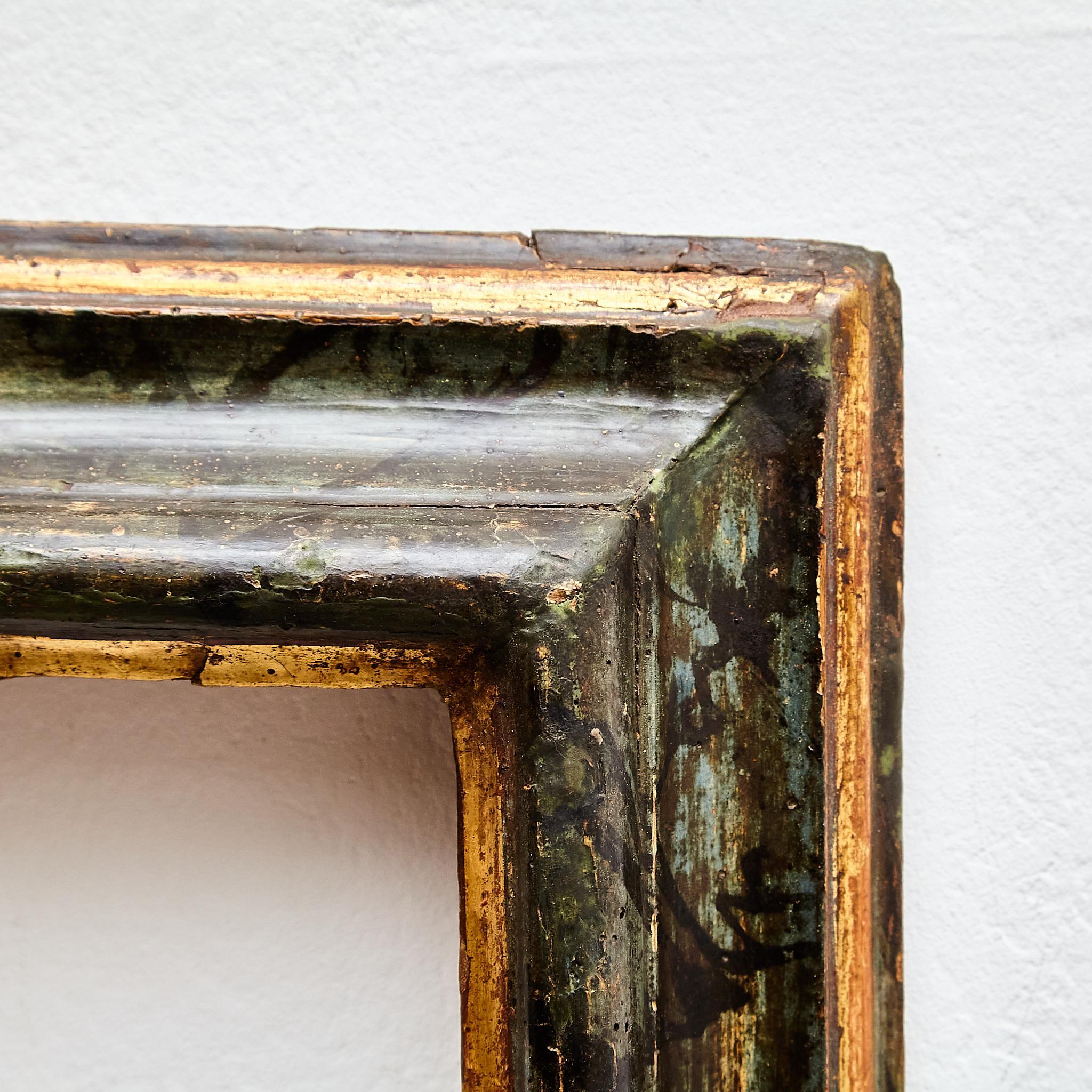 Antique Hand-Painted Wood Frame, circa 1950 For Sale 1