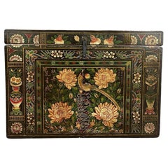 Antique Hand-Painted Wooden Chest