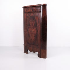 Antique Hand-Polished Mahogany Corner Cabinet, Late Empire, 1840s