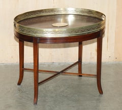 ANTiQUE HAND SAWN HARDWOOD GEORGIAN 1820 BRASS GALLERY RAIL COFFEE TABLE CIRCA