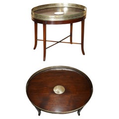 ANTiQUE HAND SAWN HARDWOOD GEORGIAN 1820 BRASS GALLERY RAIL COFFEE TABLE CIRCA