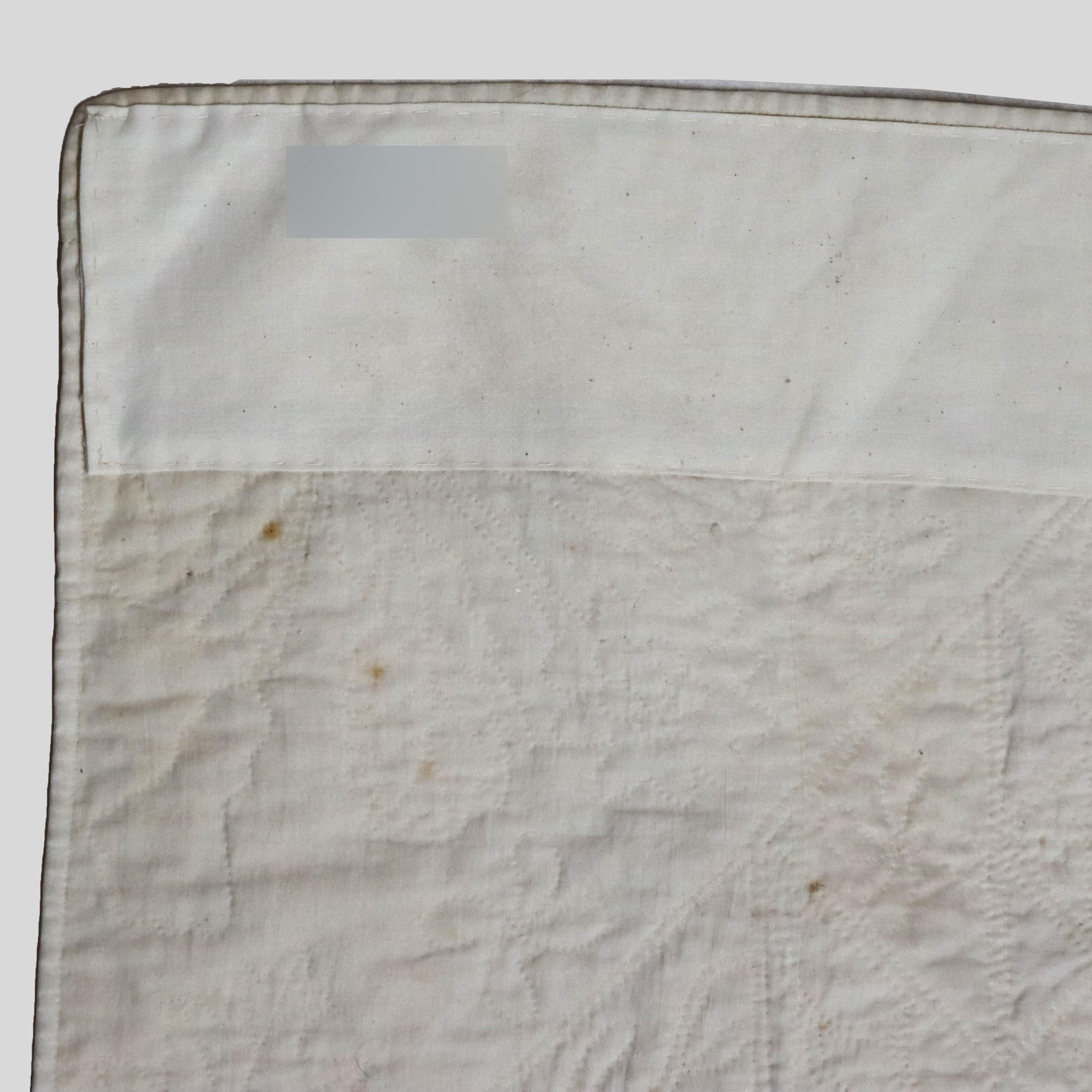 Courtepointe amish ancienne cousue et brodée à la main, panier de fruits et de fleurs, vers 1900 en vente 7