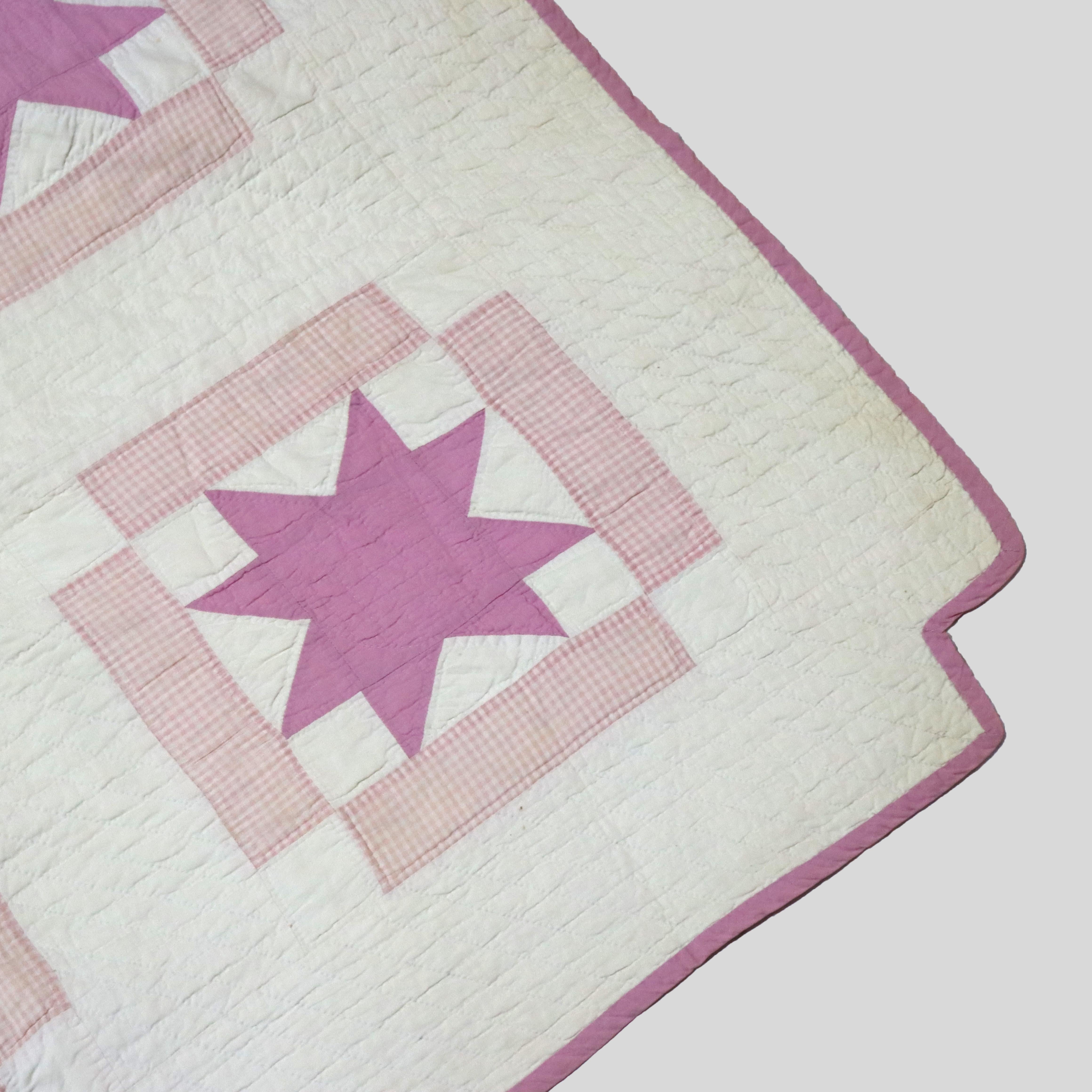 Courtepointe amish ancienne cousue et brodée à la main, Sanderson Star, C1900 en vente 4