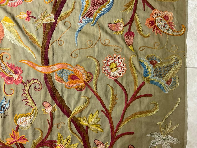 Antique Handstitched Indian Tree of Life Wall Hanging For Sale at 1stDibs