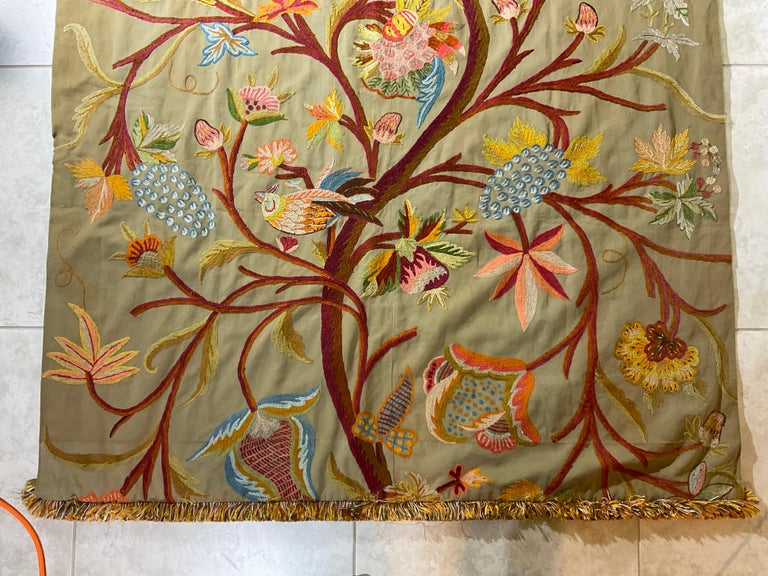 Antique Handstitched Indian Tree of Life Wall Hanging For Sale at 1stDibs