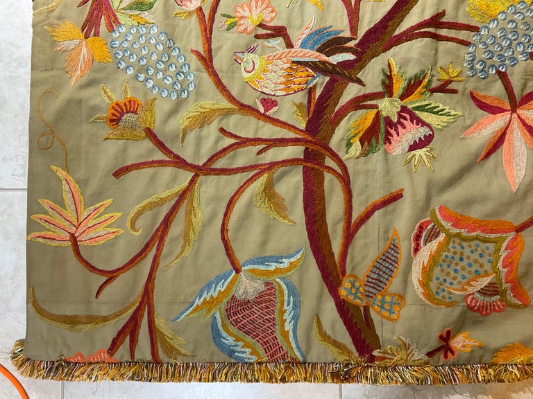 Antique Handstitched Indian Tree of Life Wall Hanging For Sale at 1stDibs