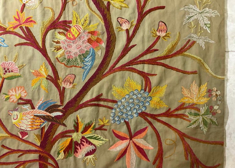 Antique Handstitched Indian Tree of Life Wall Hanging For Sale at 1stDibs