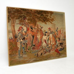 Antique Handstitched Needlepoint Tapestry
